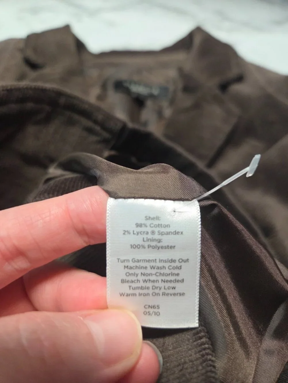 Talbots Size 12 Chocolate Brown Corduroy Triple Button Front Blazer Jacket